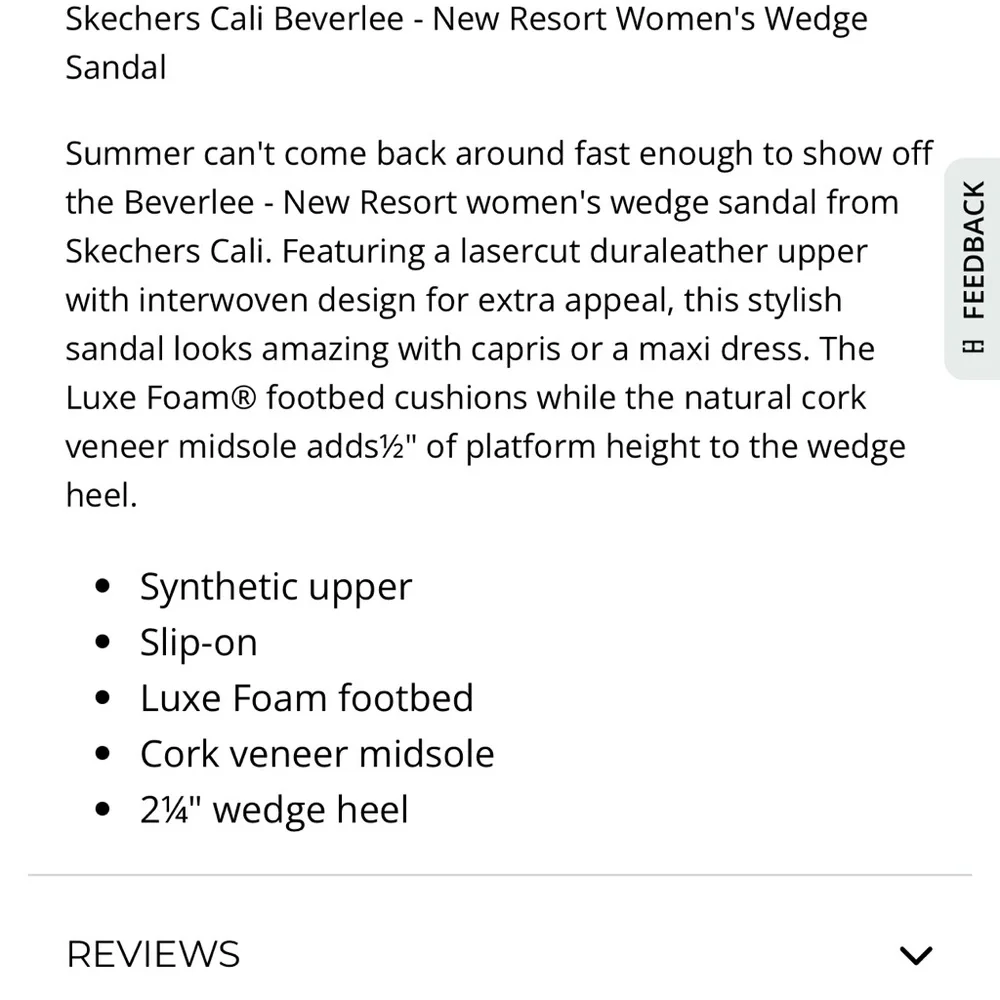 Total comfort Skechers Women's White wedge Sandals - Picture 6 of 9